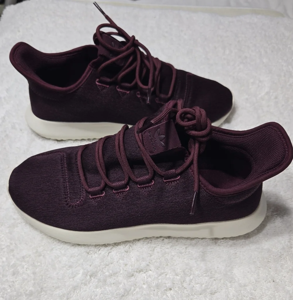 Adidas Tubular Shadow Men's Running Shoes Maroon White Athletic Sz 9.5